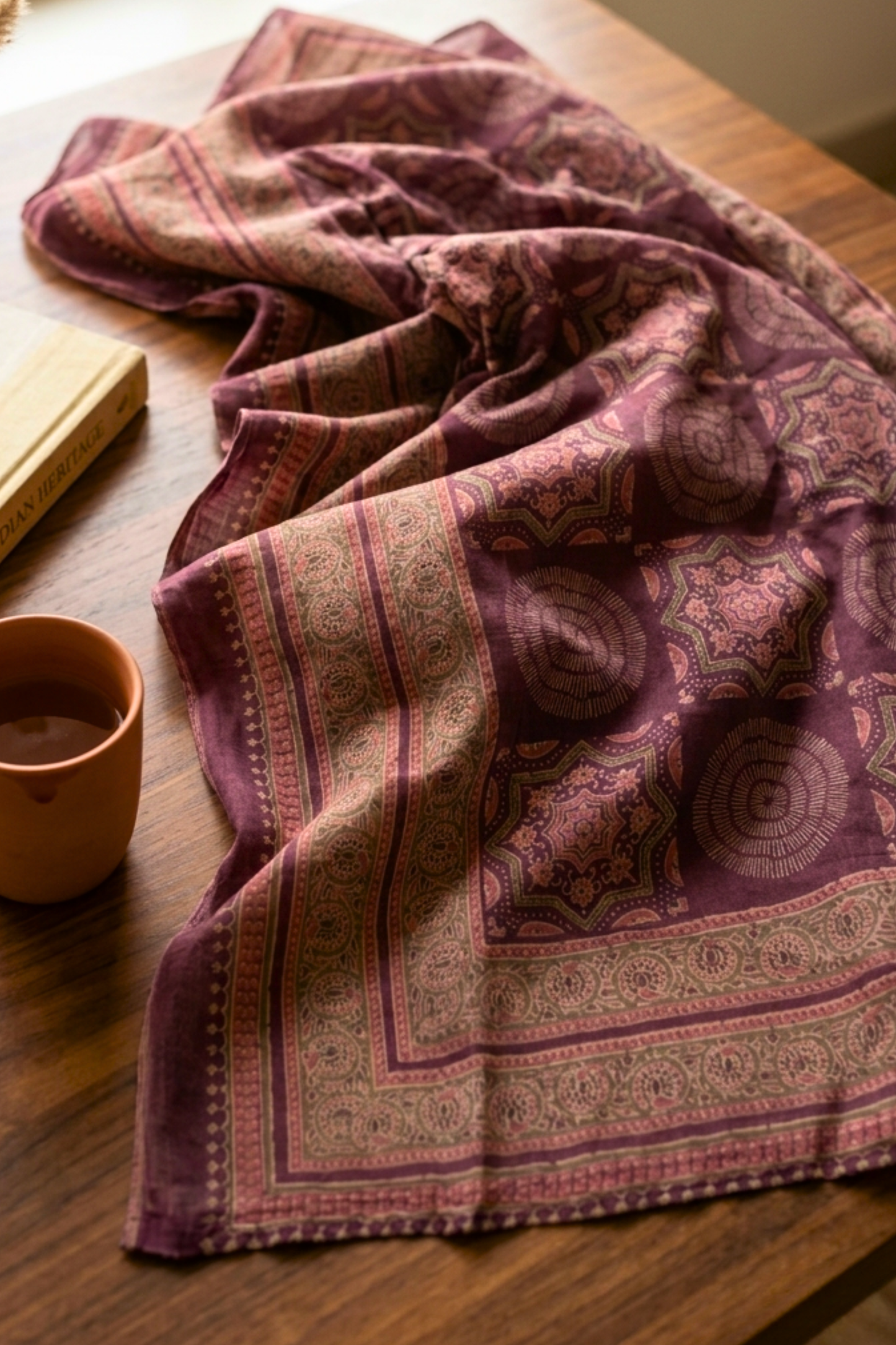 Wine Heritage Cotton Dupatta
