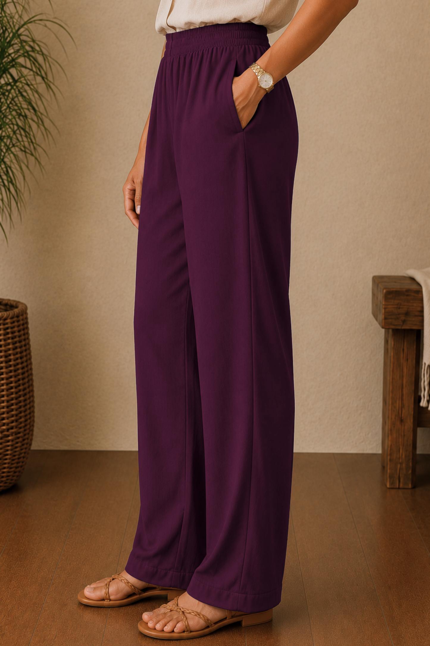 Wine Rayon Kurti Pant
