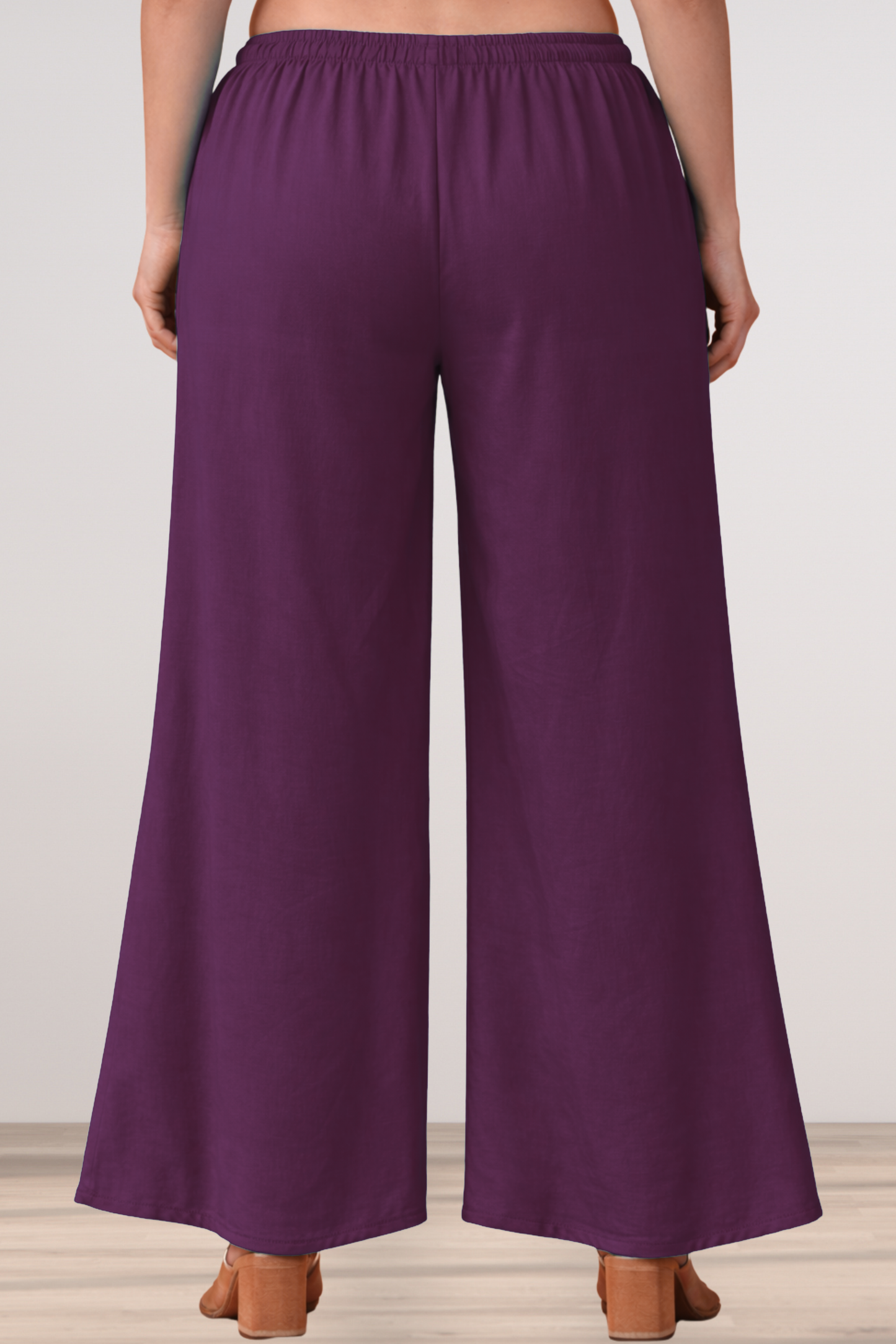 Wine Rayon Loose Palazzo