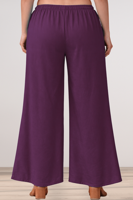 Wine Rayon Loose Palazzo