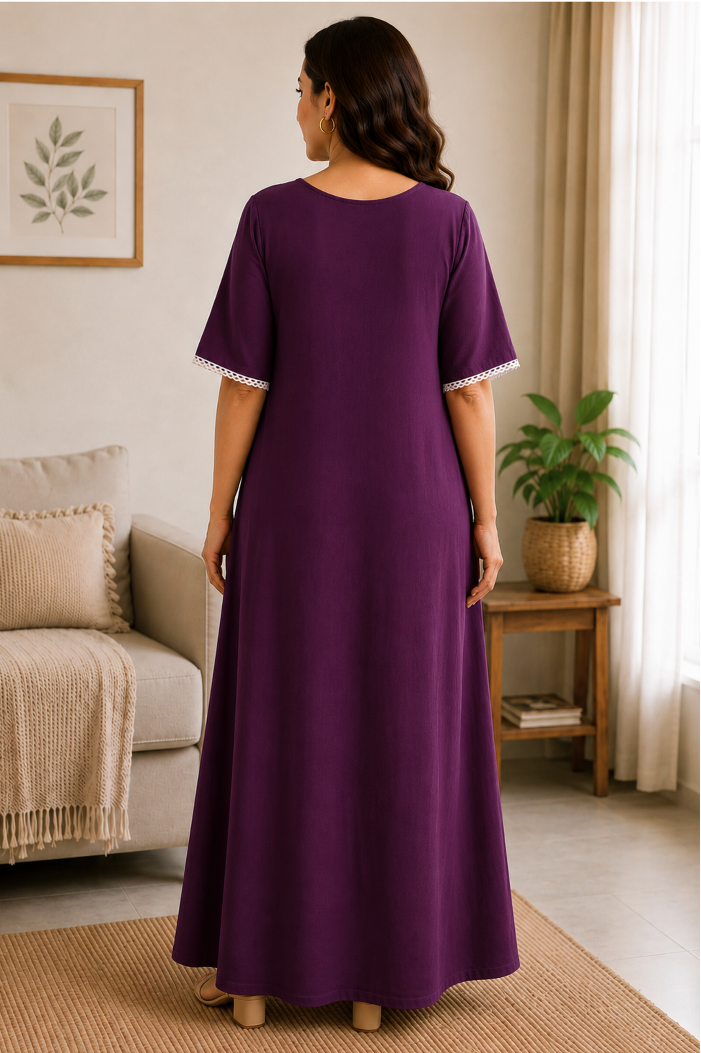 Wine Rayon Night Gown