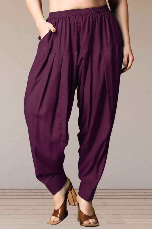 Wine Rayon Pleated Salwar