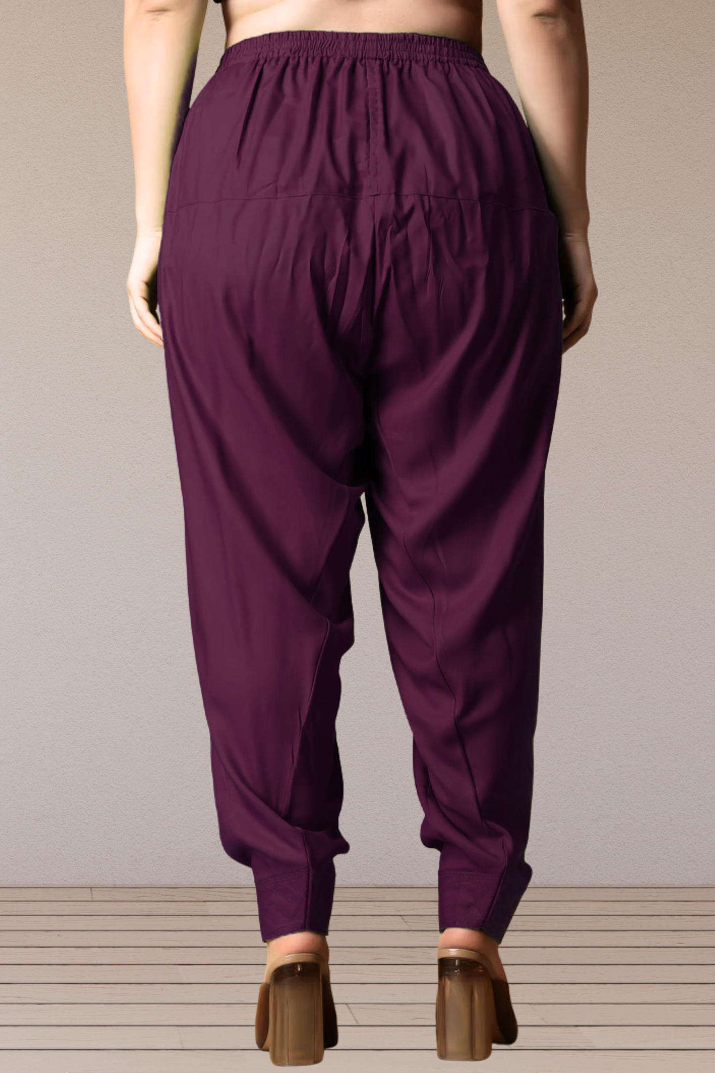 Wine Rayon Pleated Salwar