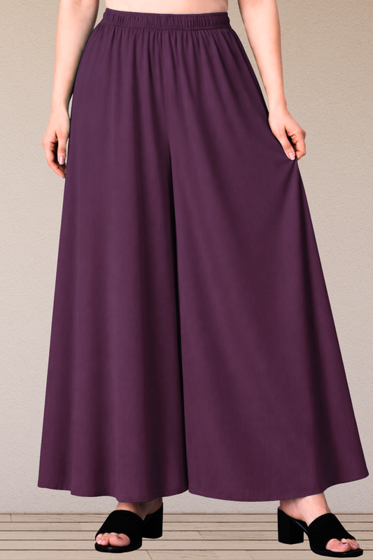 Wine Rayon Skirt Palazzo
