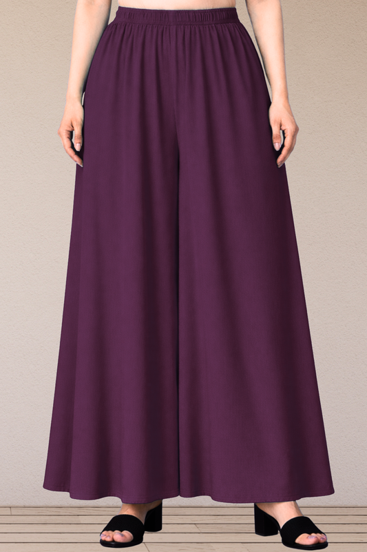 Wine Rayon Skirt Palazzo