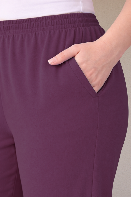 Wine Scallop Cut Palazzo