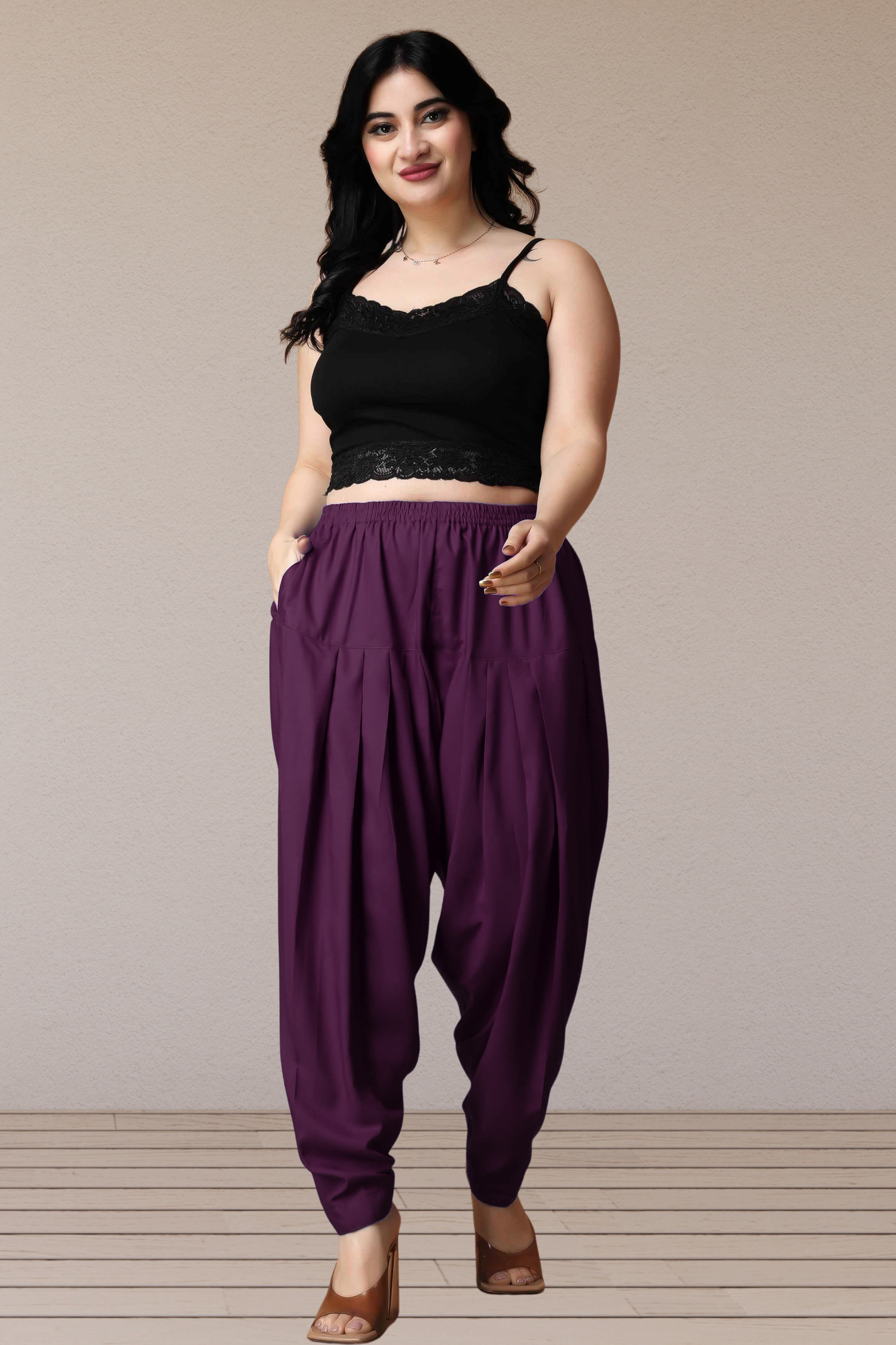Wine Straight Rayon Salwar Pants