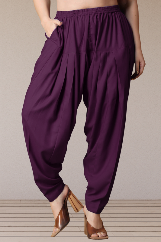Wine Straight Rayon Salwar Pants