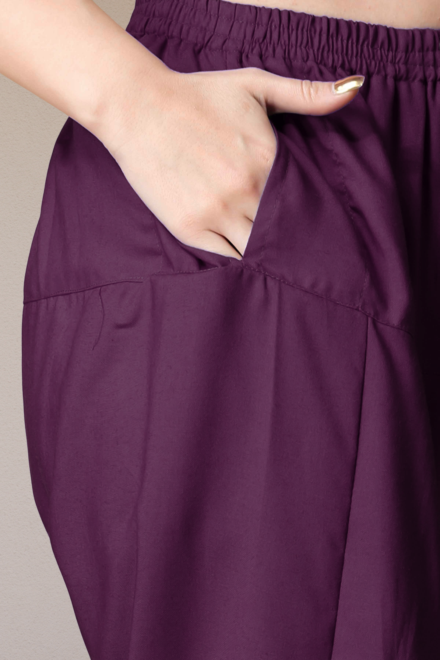 Wine Straight Rayon Salwar Pants