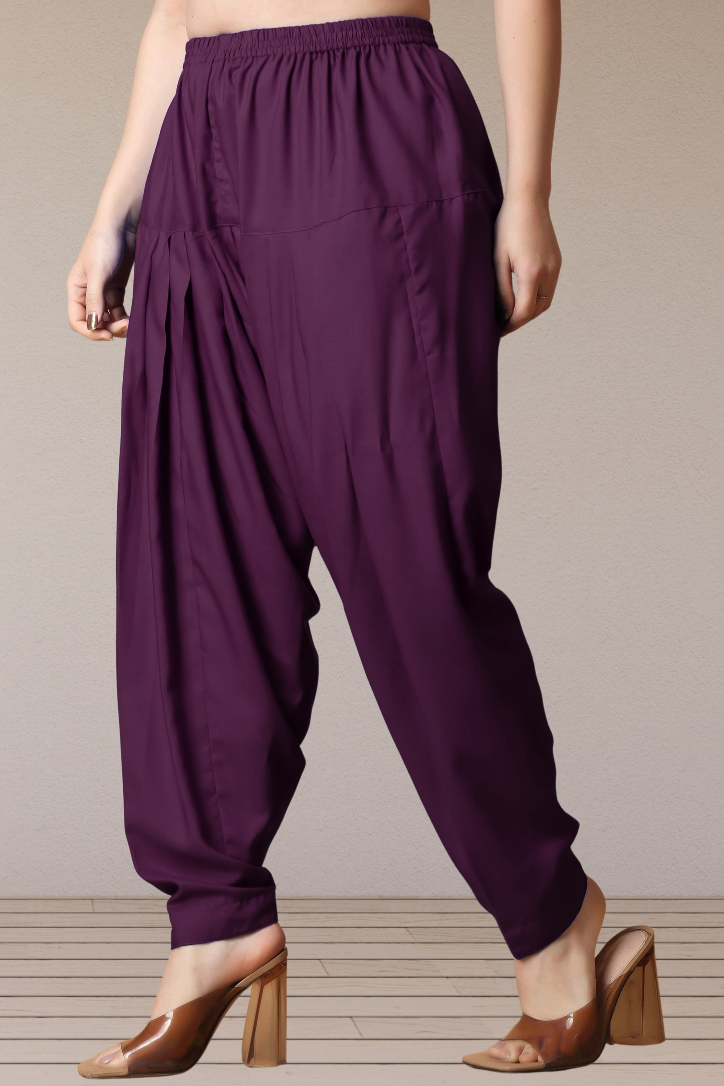 Wine Straight Rayon Salwar Pants