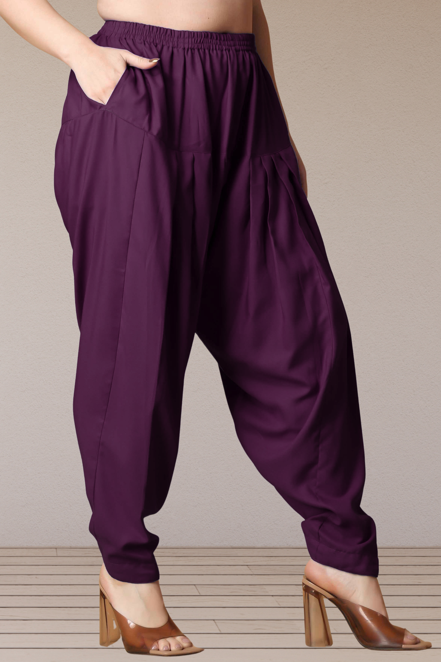 Wine Straight Rayon Salwar Pants