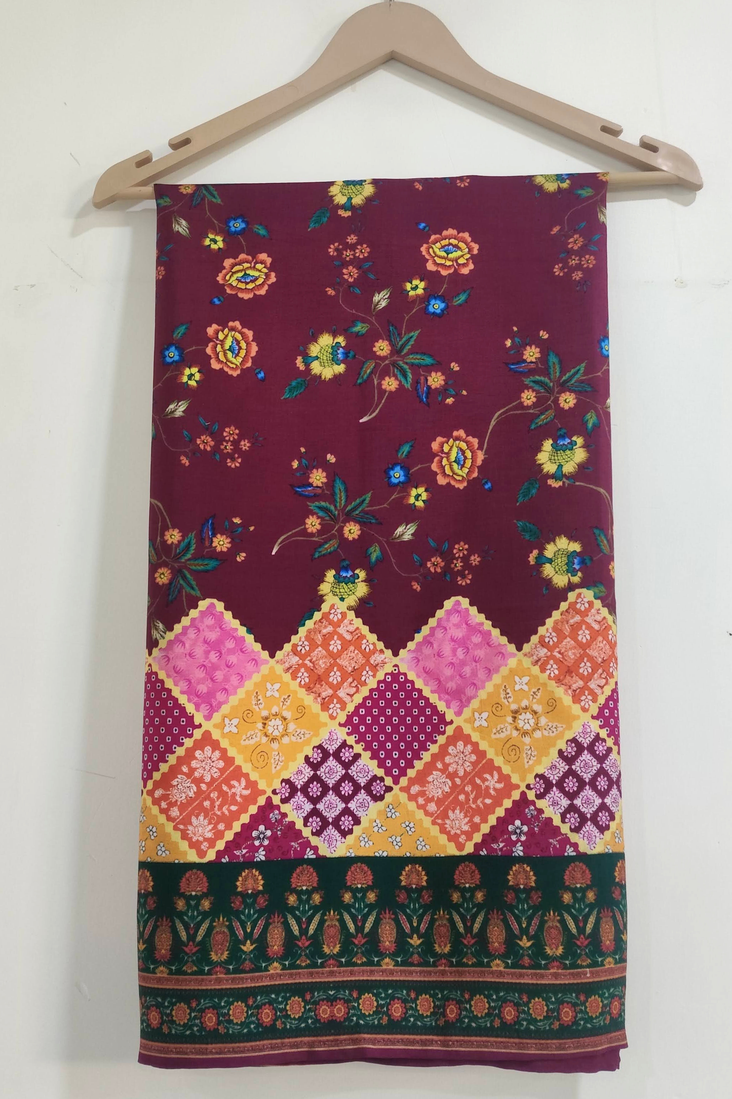 Wine Garden Silk Dupatta