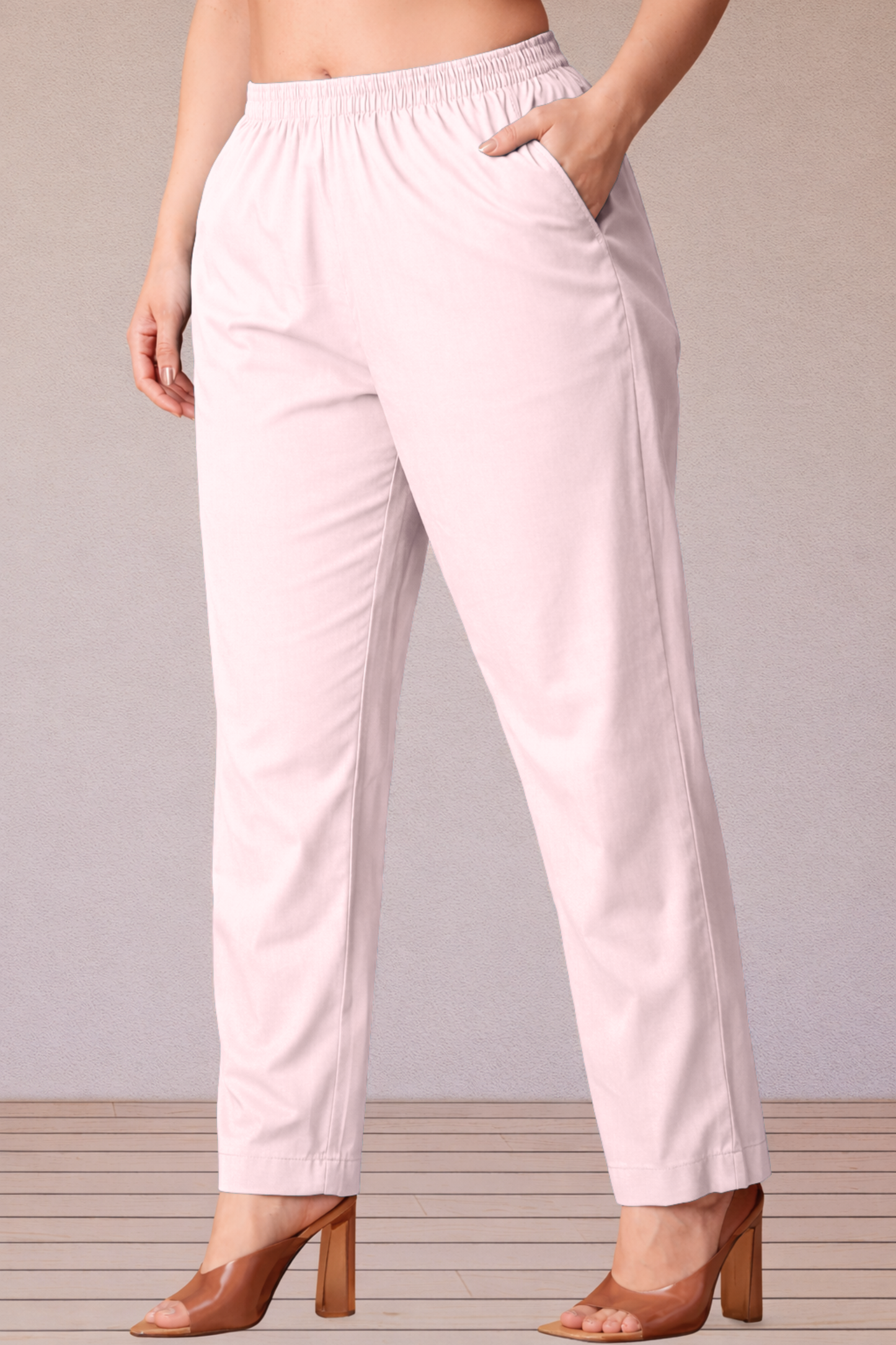 Very Light Pink Cotton Kurti Pant