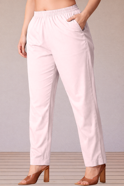 Very Light Pink Cotton Kurti Pant