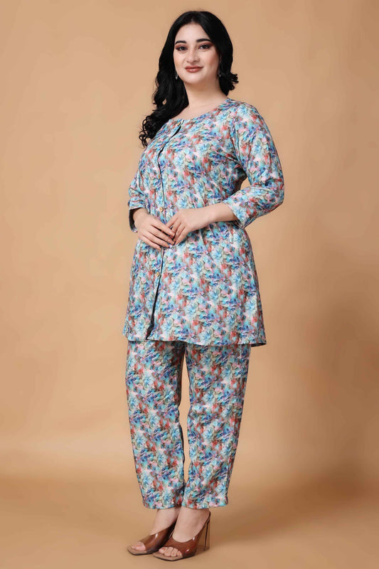 Buy Plus Size ​Vintage Melody Modal Co-ord Set At Apella | Sizes XS to 10 XL | India | Free Delivery | Customized