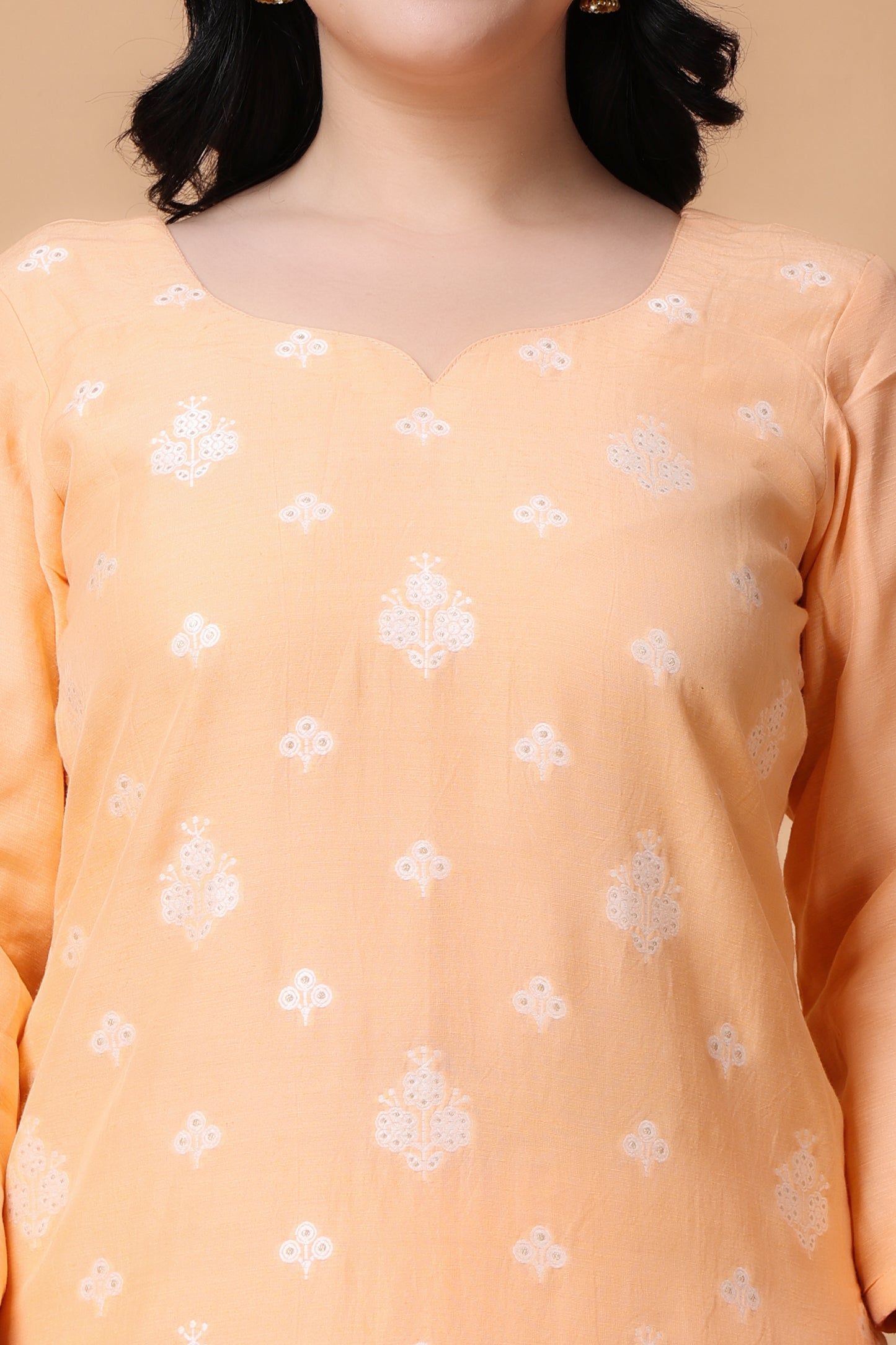 Woman Plus Size Coral Nectar Jacquard Linen Suit