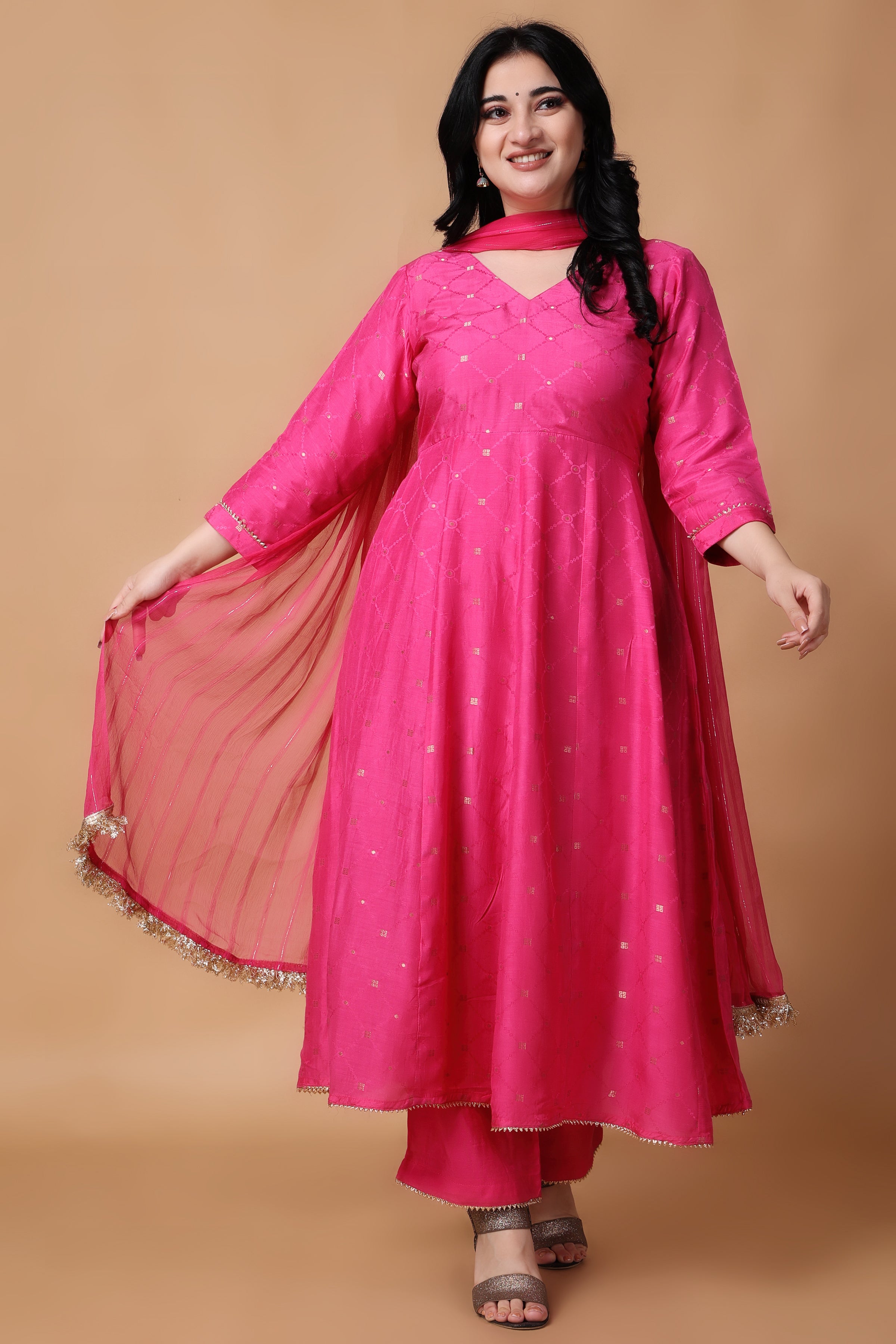 Buy Pink Bridal Designer Party Wear Butterfly Net Anarkali Suit | Anarkali  Suits
