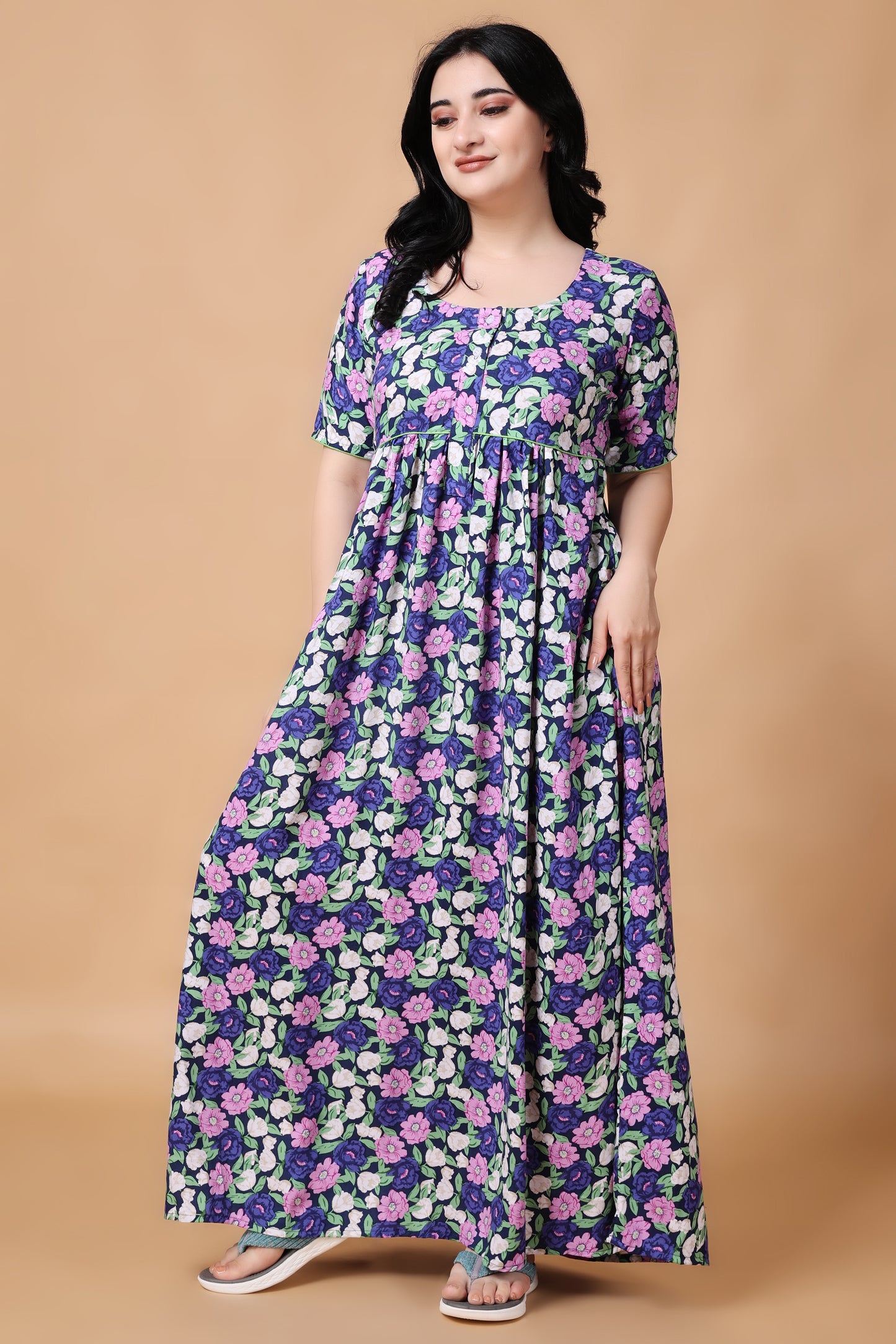 Woman Plus Size Violet Meadow Rayon Night Gown