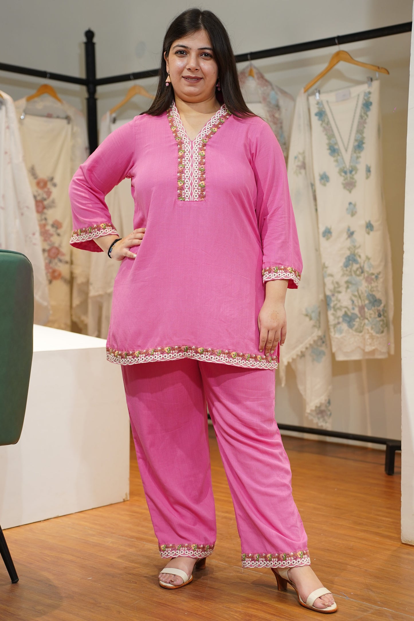 Rosé Meadow Embroidered Co-ord Set