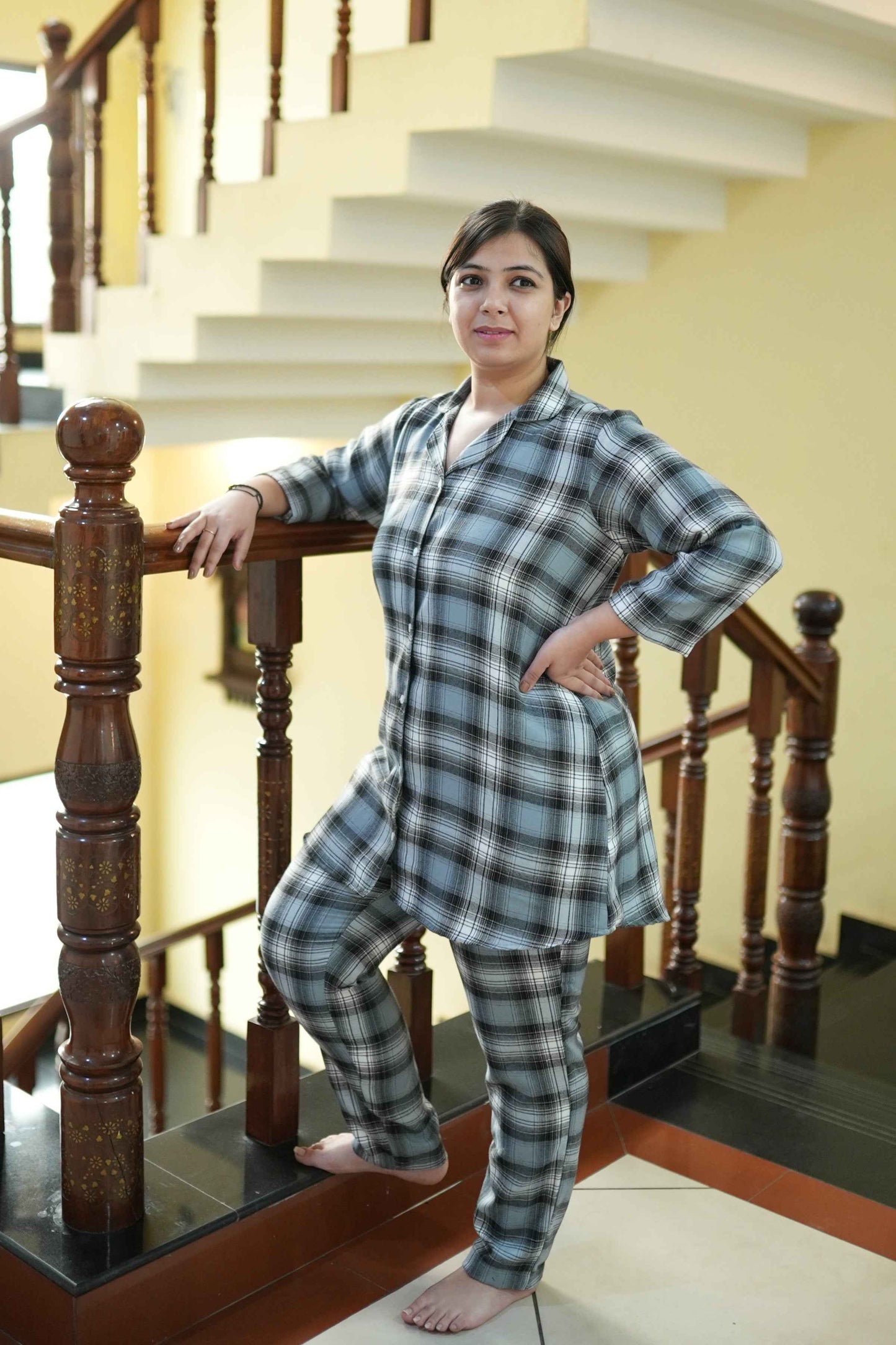 Buy Plus Size ​Dreamy Drizzle Woollen Night Suit At Apella | Sizes XS to 10 XL | India | Free Delivery | Customized