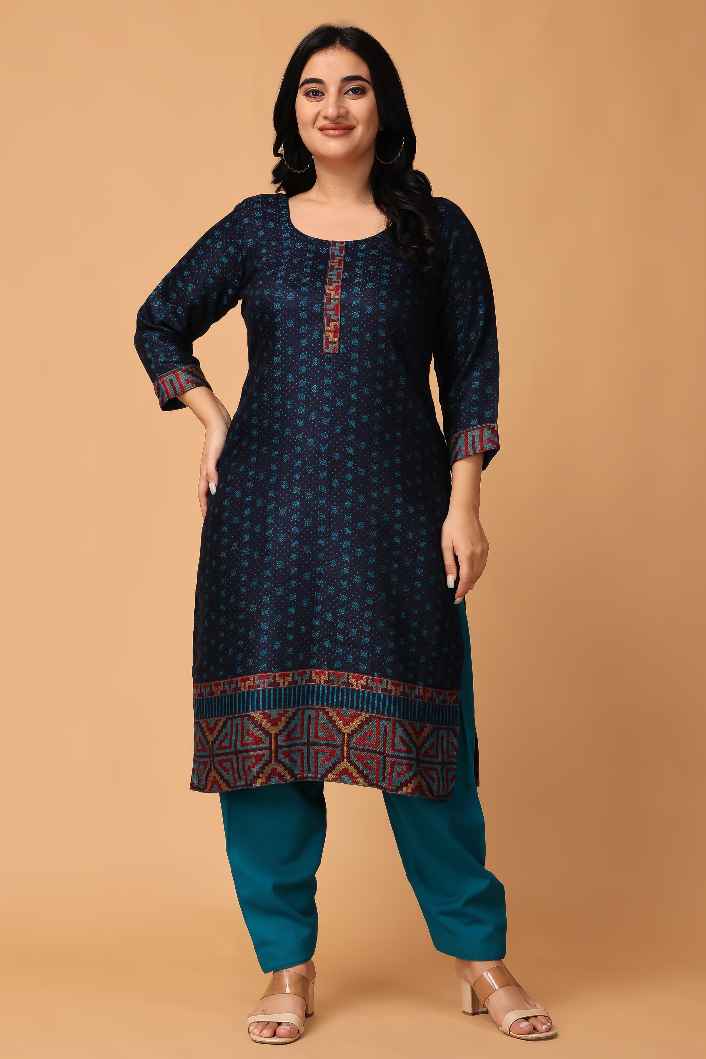 Maroon Color Woolen Kurti with Pant for Women