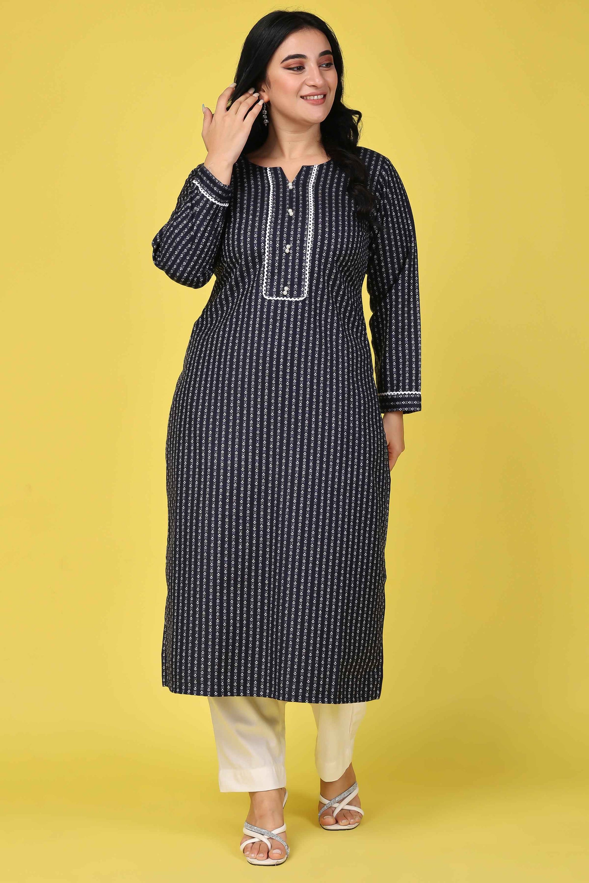 Buy Plus Size ​Northern Lights Woollen Kurta At Apella | Sizes XS to 10 XL | India | Free Delivery | Customized