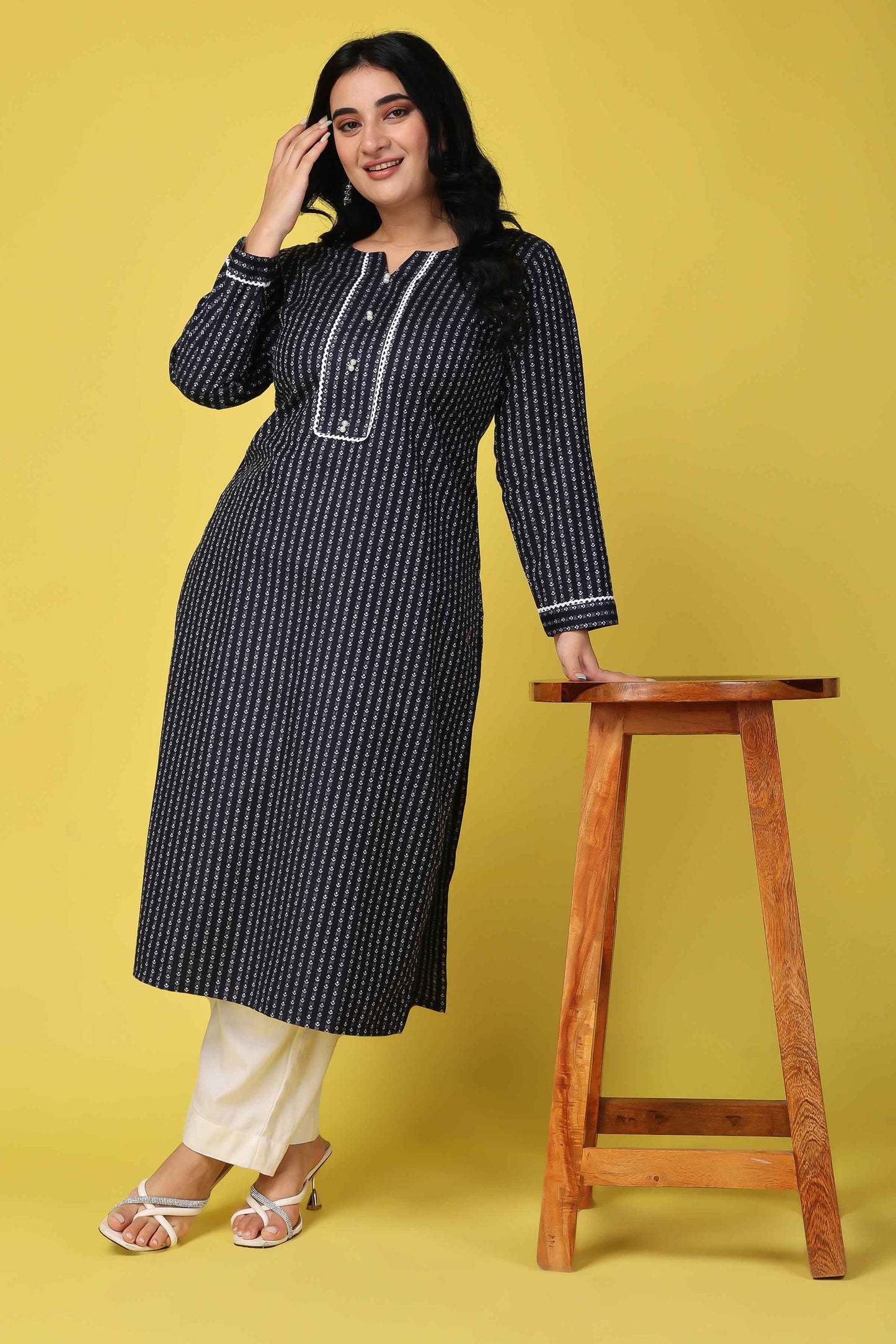 Buy Plus Size ​Northern Lights Woollen Kurta At Apella | Sizes XS to 10 XL | India | Free Delivery | Customized