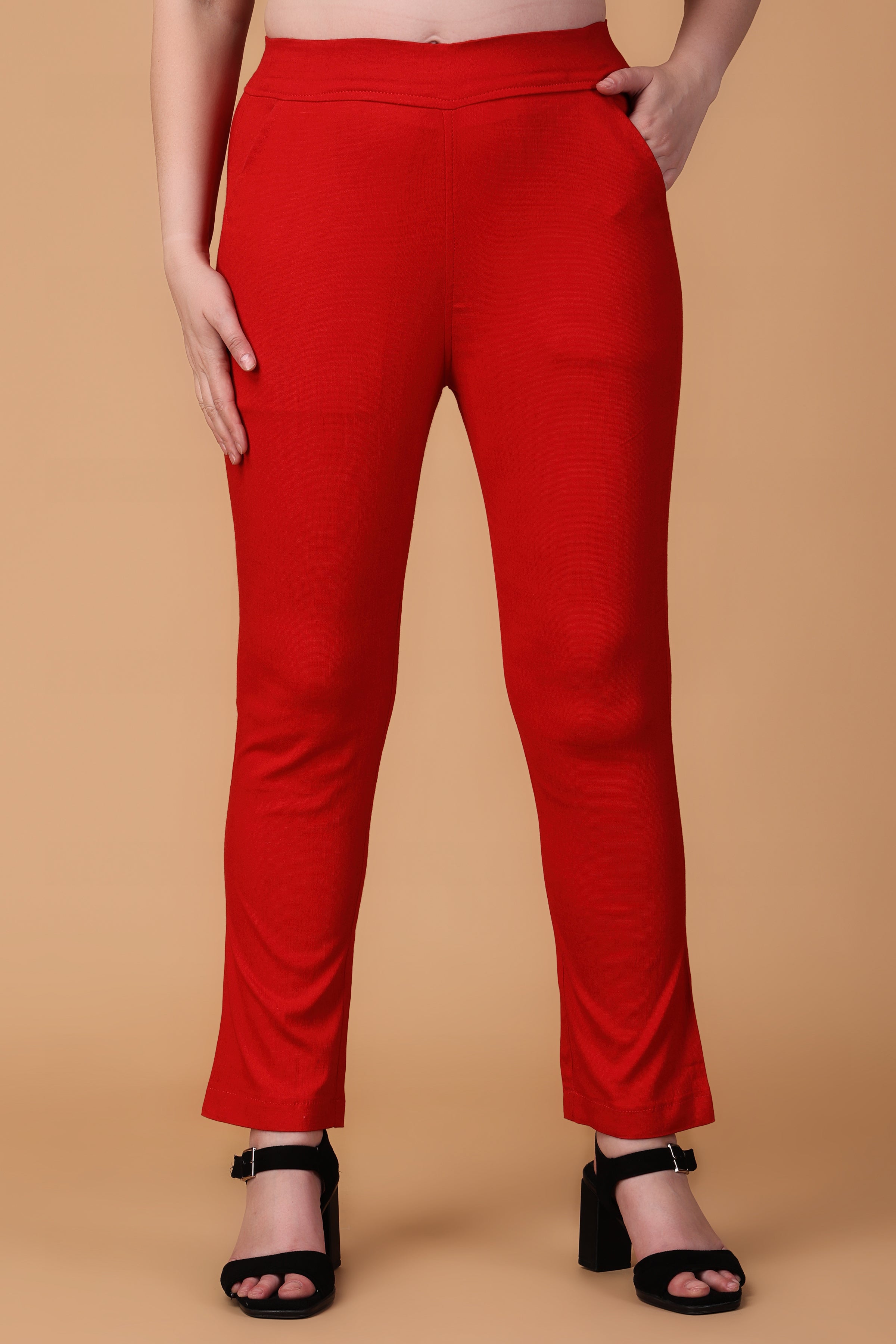 Renuar Ankle Cigarette Pants In Ferrari - Shady And Katie - Shady And Katie