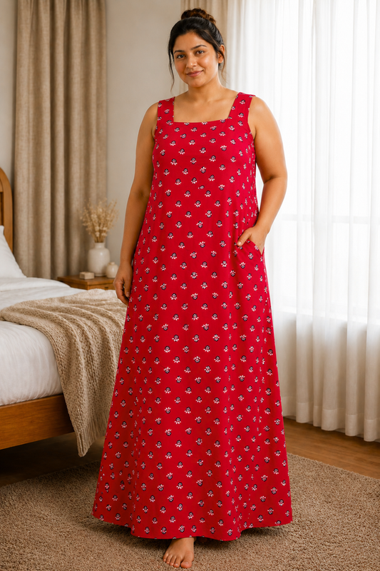 Cherry Bloom Rayon Night Gown