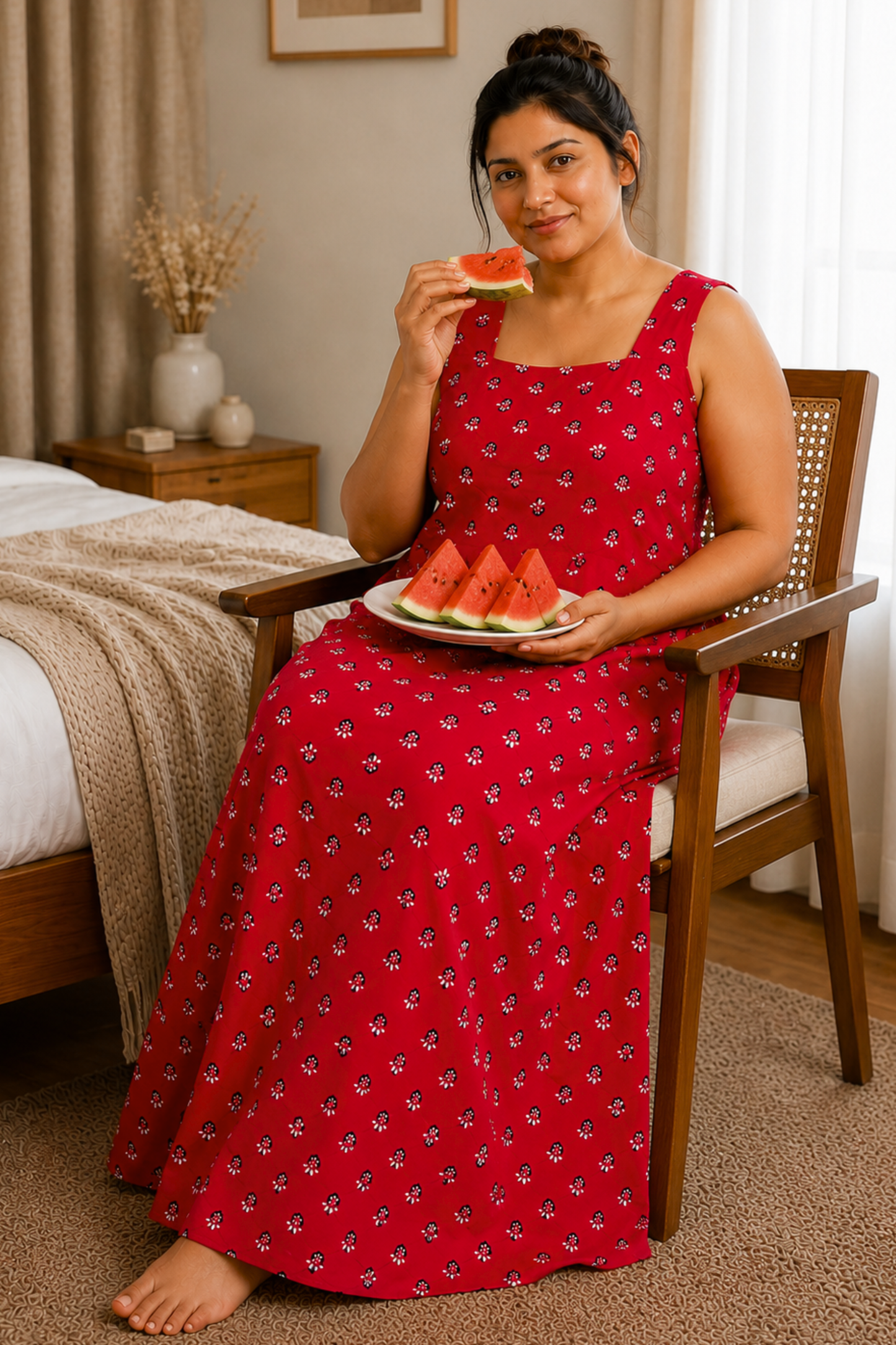 Cherry Bloom Rayon Night Gown