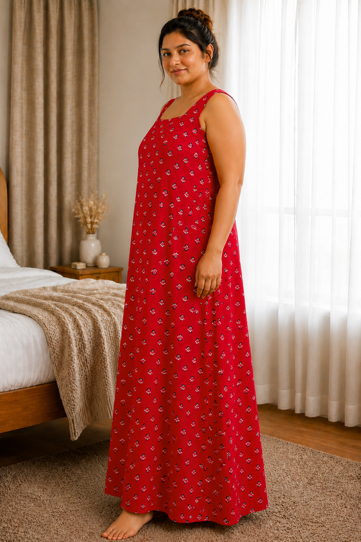Cherry Bloom Rayon Night Gown