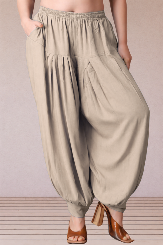 Almond Beige Rayon Afghani Salwar