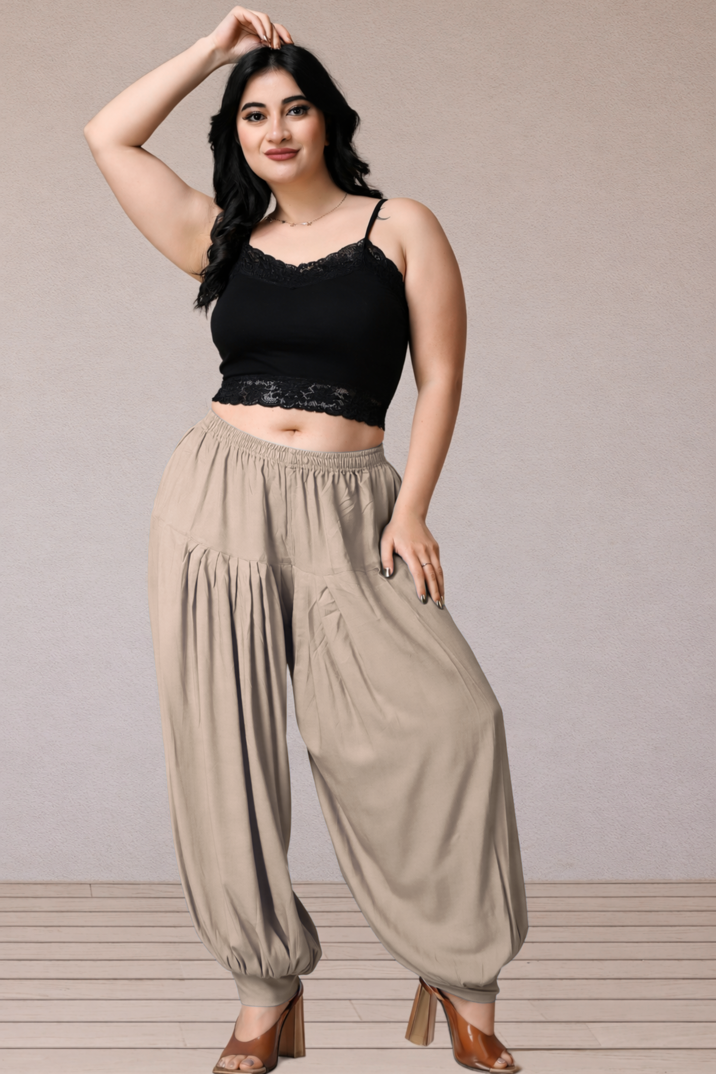 Almond Beige Rayon Afghani Salwar