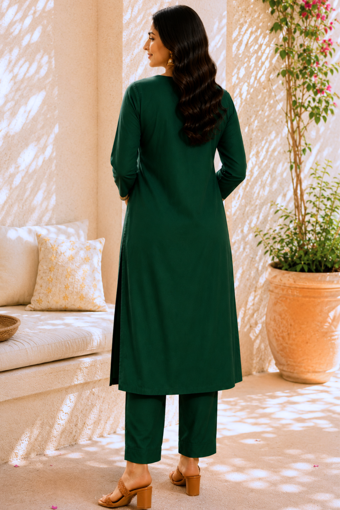 Virasat Green Everyday Suit Set