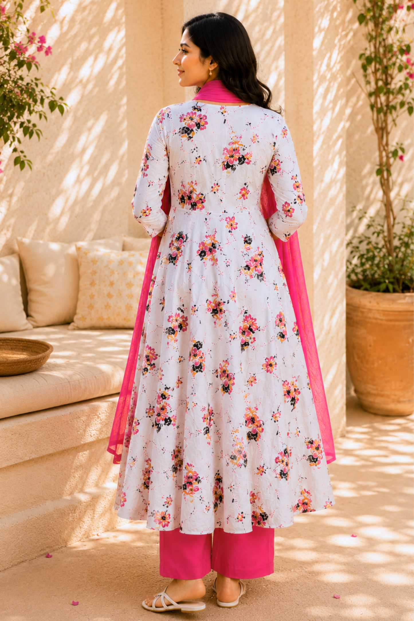 Ivory Mayfair Rayon Anarkali Set