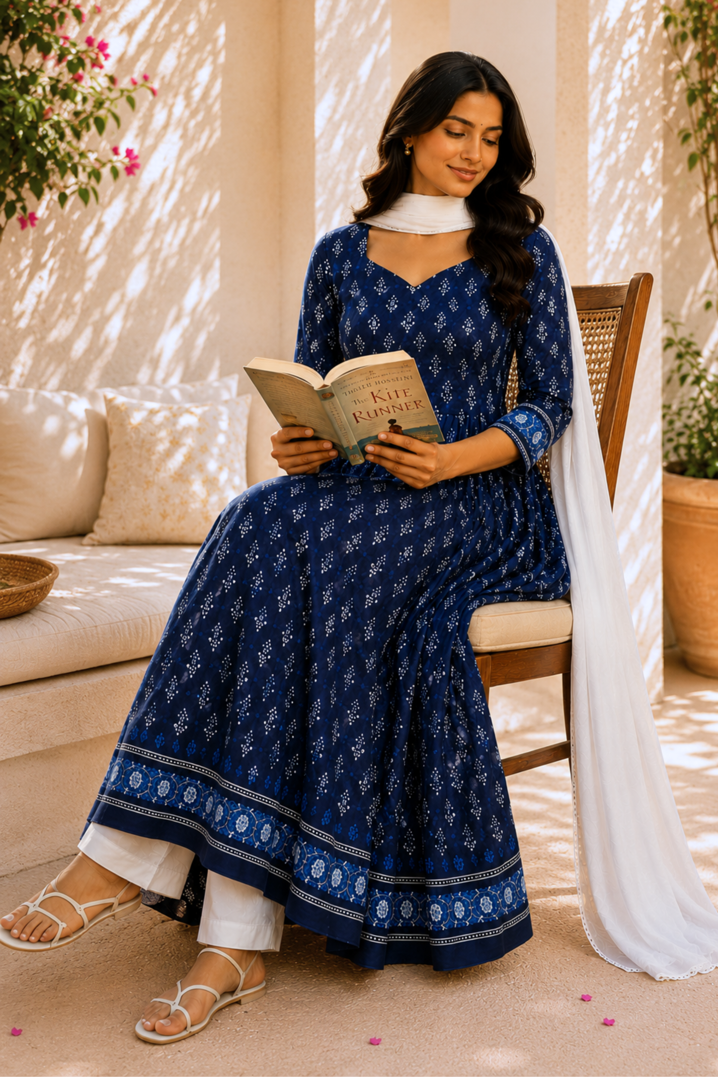 Midnight Neel Rayon Anarkali Set