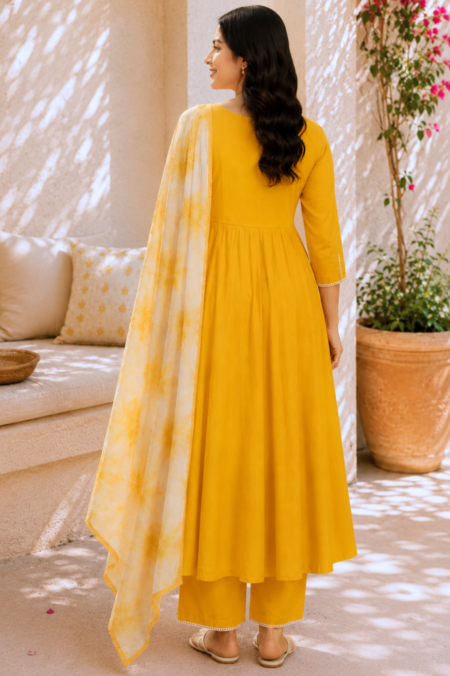 Sunlit Glow Rayon Anarkali Set