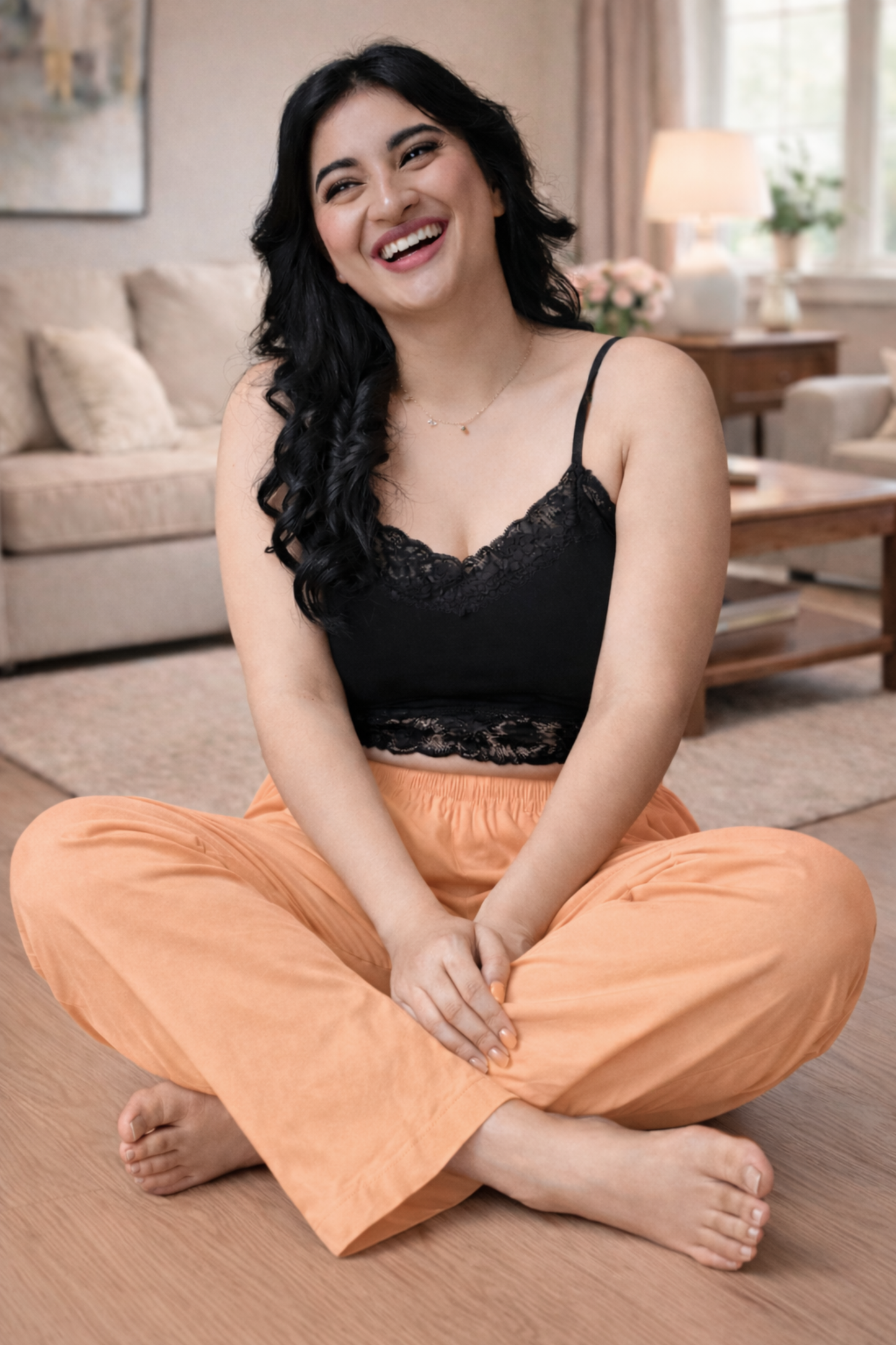Apricot Cotton Kurti Pant