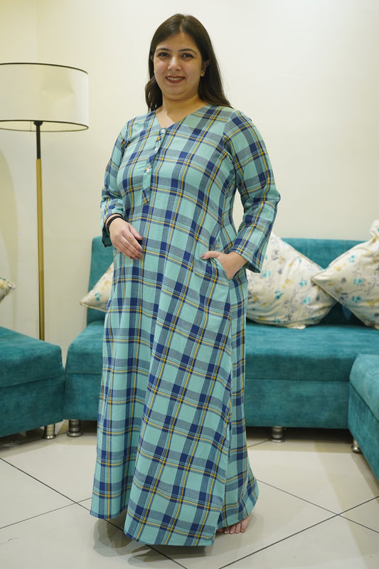Arctic Checks Woollen Night Gown