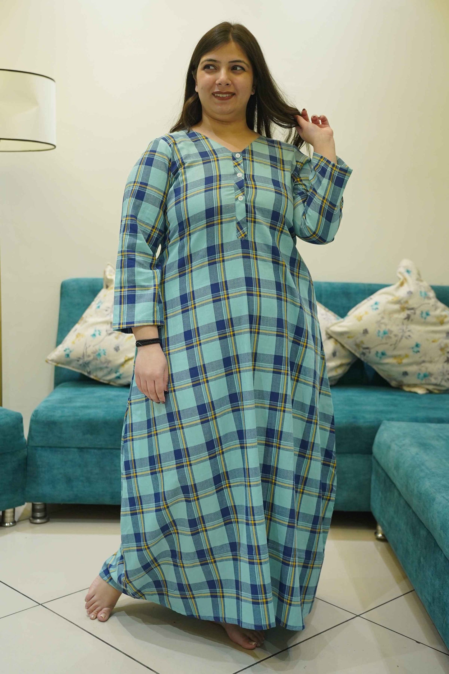 Arctic Checks Woollen Night Gown