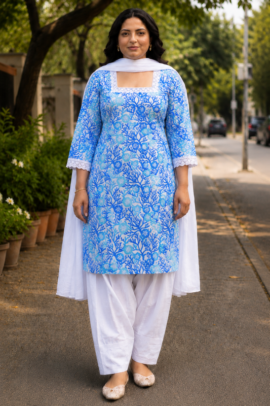 Azure Bloom Farshi Salwar Suit