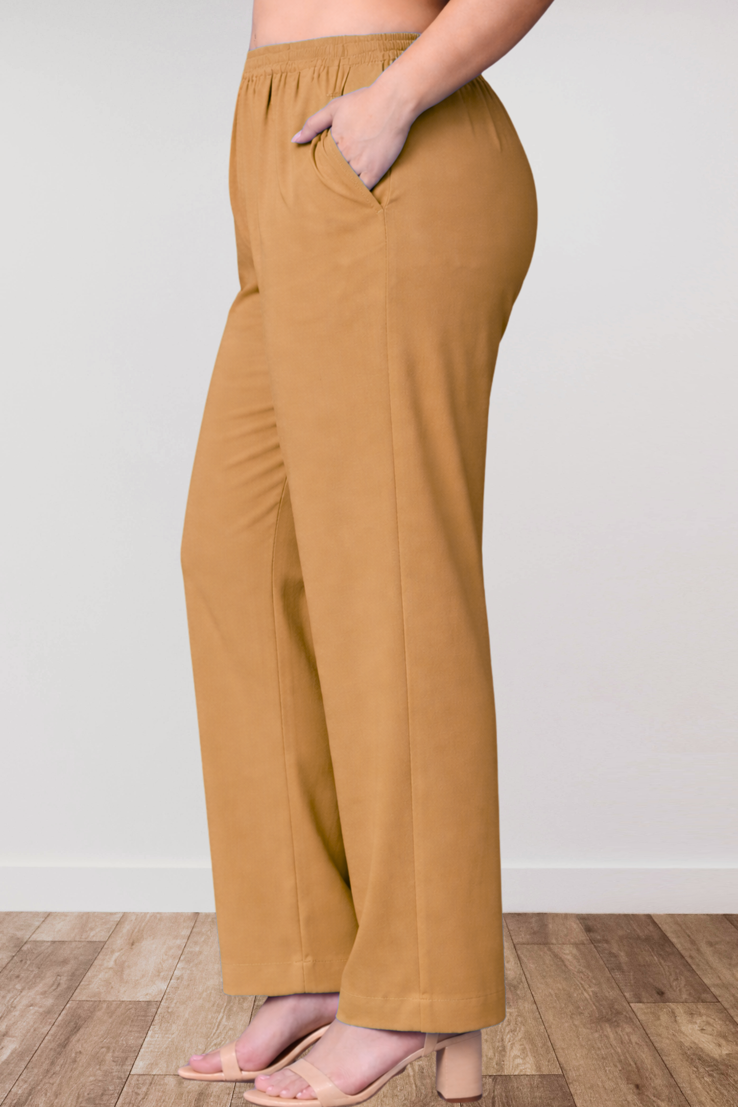 Beige Anti Wrinkle Kurti Pants