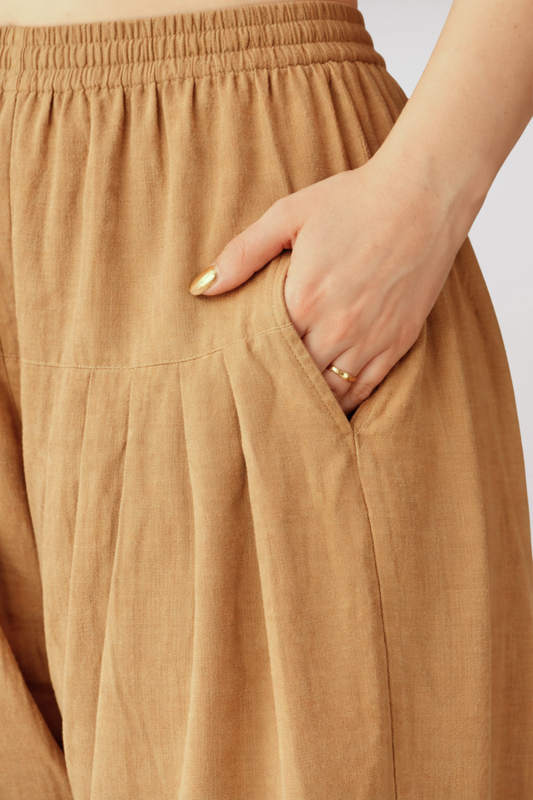 Beige Anti Wrinkle Pleated Salwar