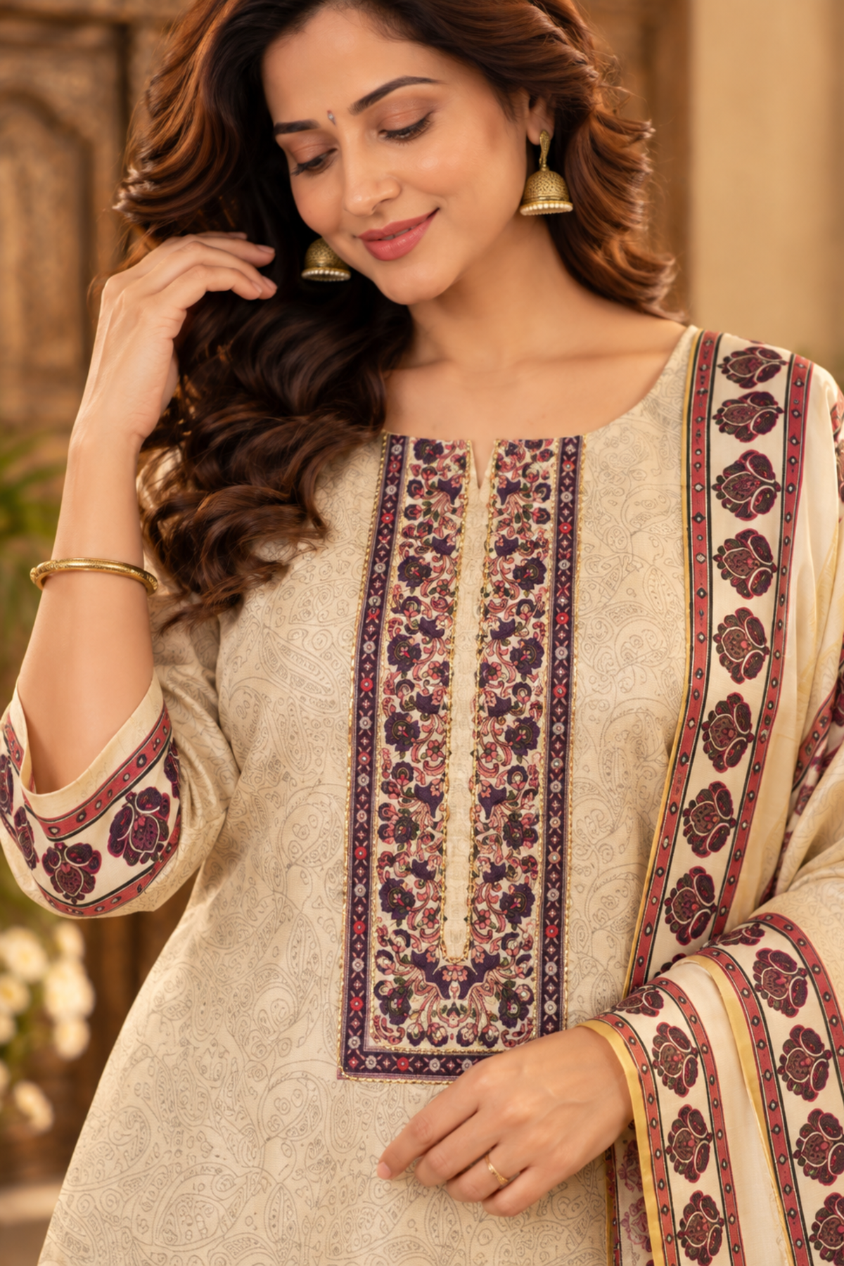 Shaahi Tukda Fancy Suit With Aari Work