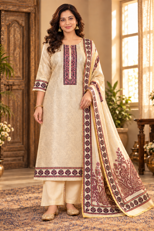 Shaahi Tukda Fancy Suit With Aari Work