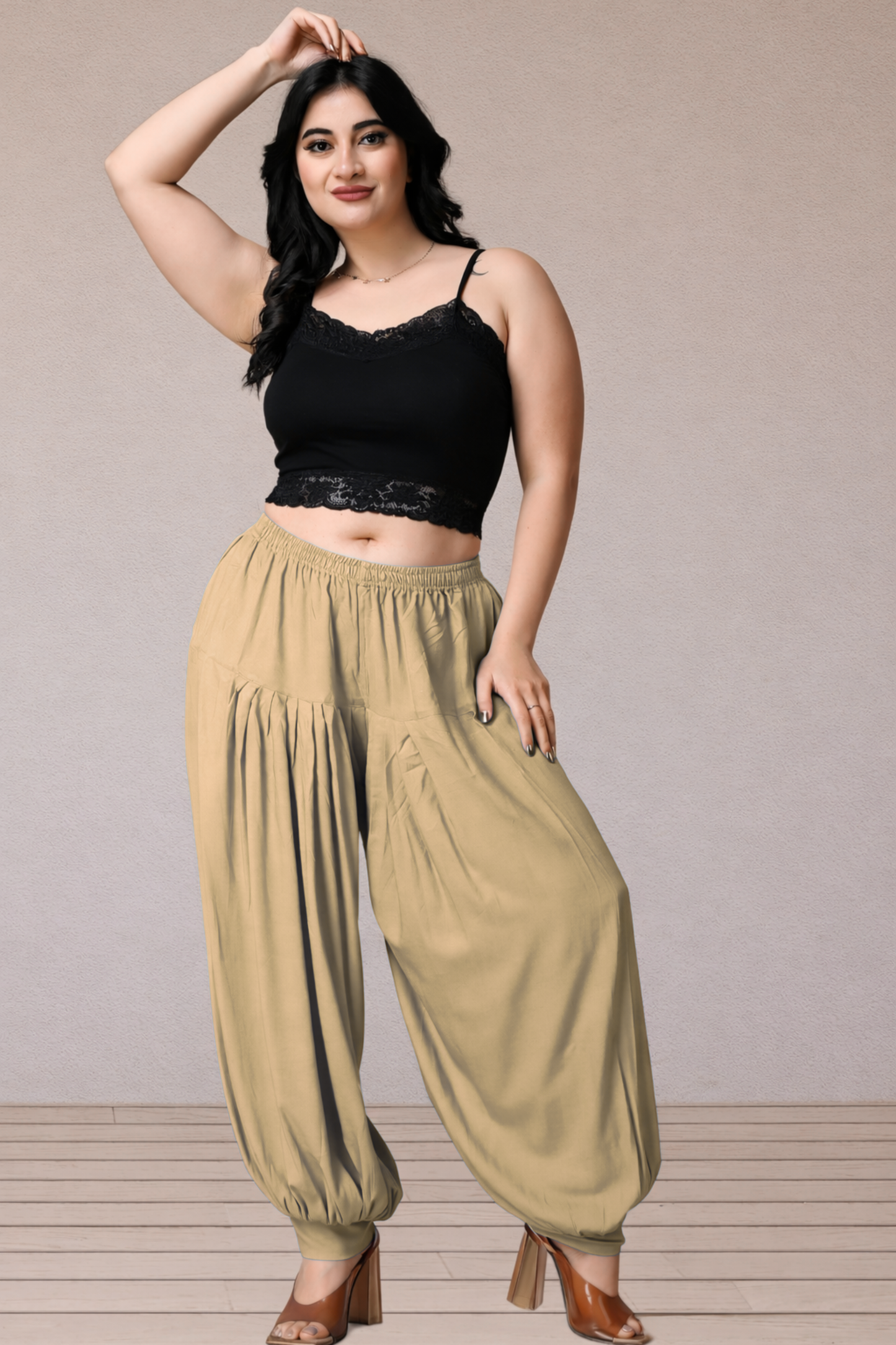 Beige Rayon Afghani Salwar