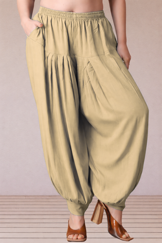 Beige Rayon Afghani Salwar