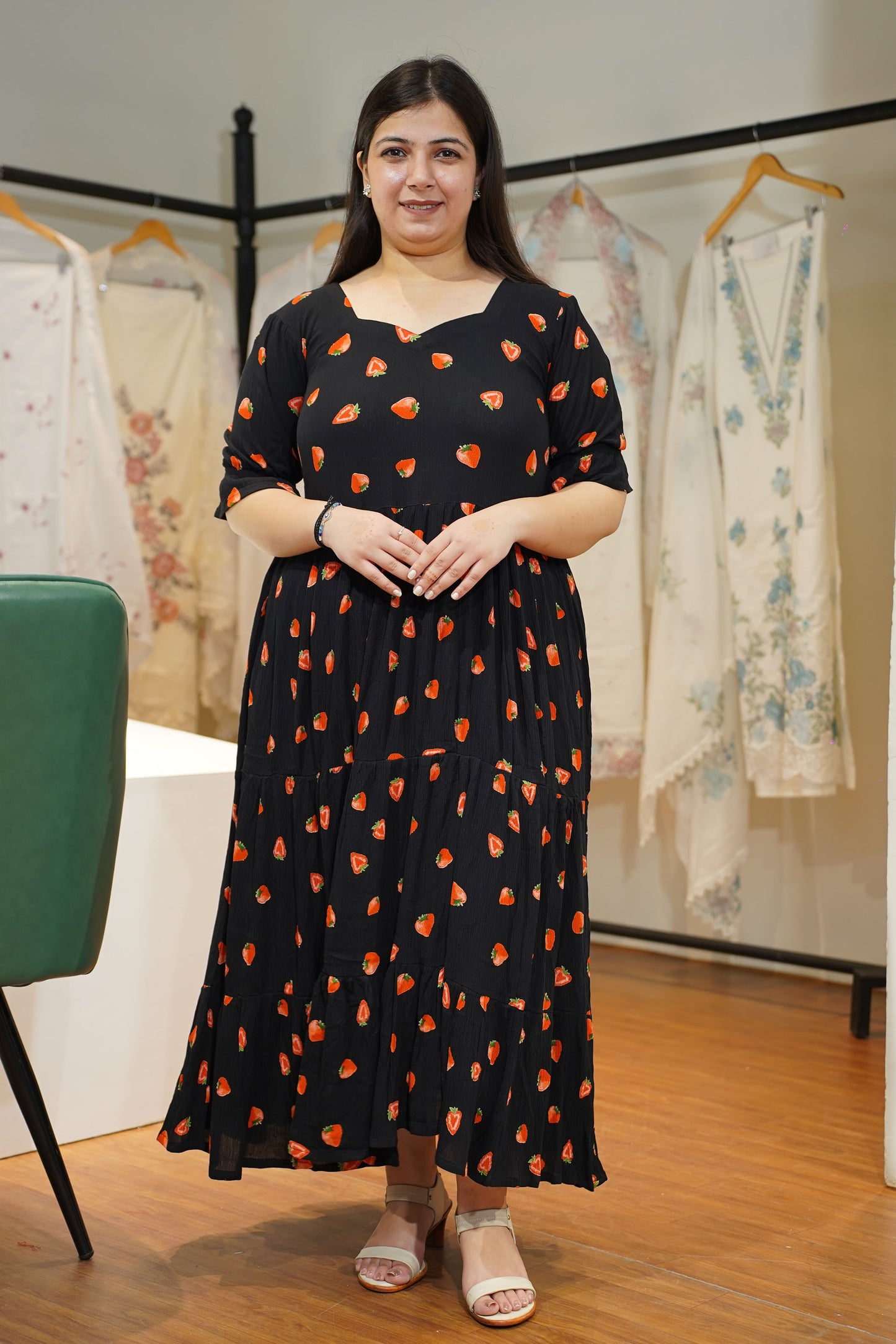 Berry Black Tiered Calf Dress