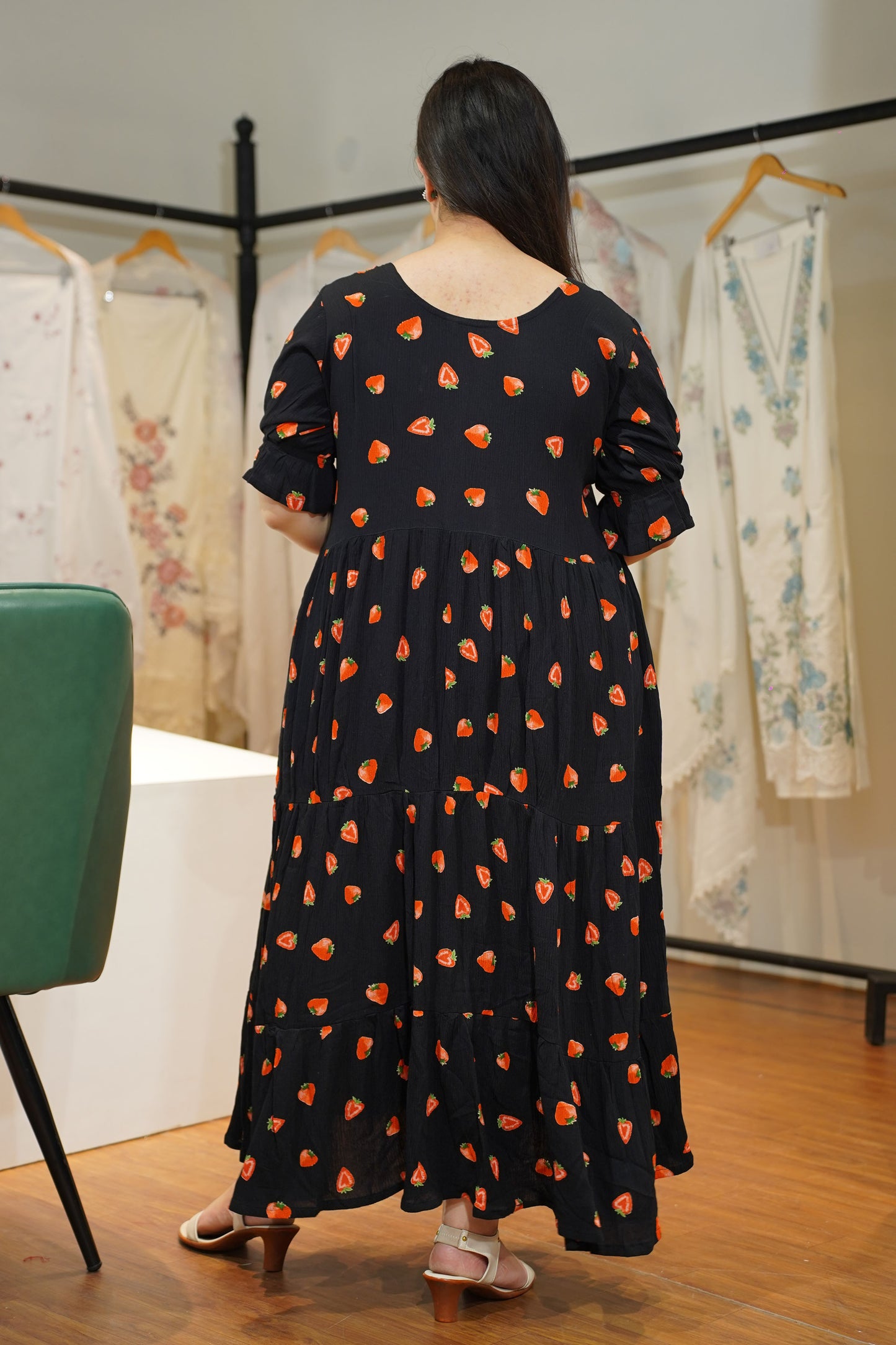 Berry Black Tiered Calf Dress