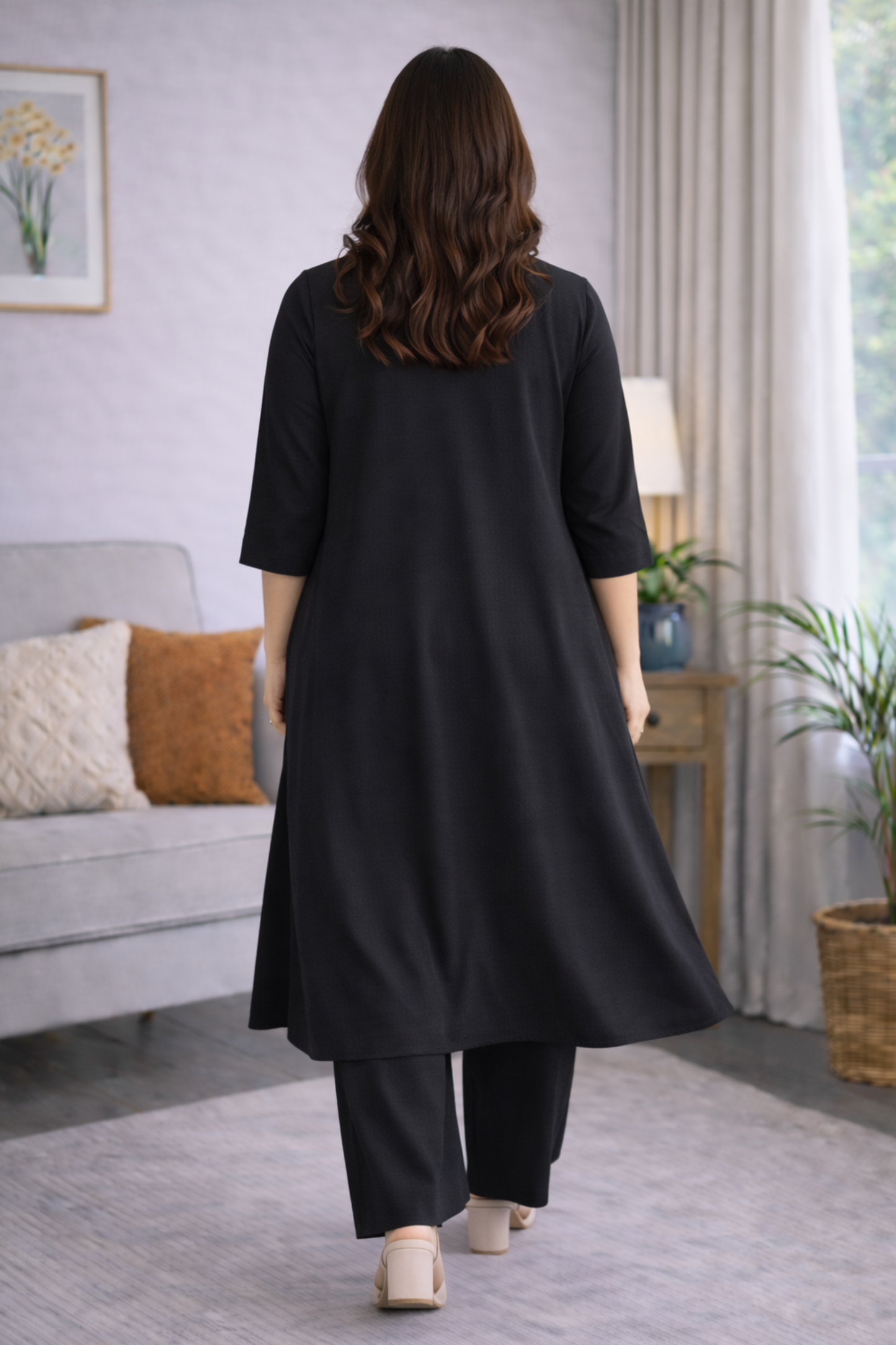 Midnight Ease A-line Kurta With Flared Pants
